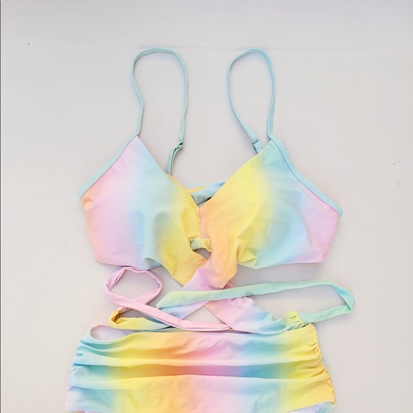 Women's Wrap Front High Waisted Bikini Set Two Pieces Bathing Suit Size XL - Picture 2 of 8